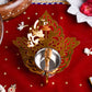 Golden Leaf Jali Filigree Brass Diya