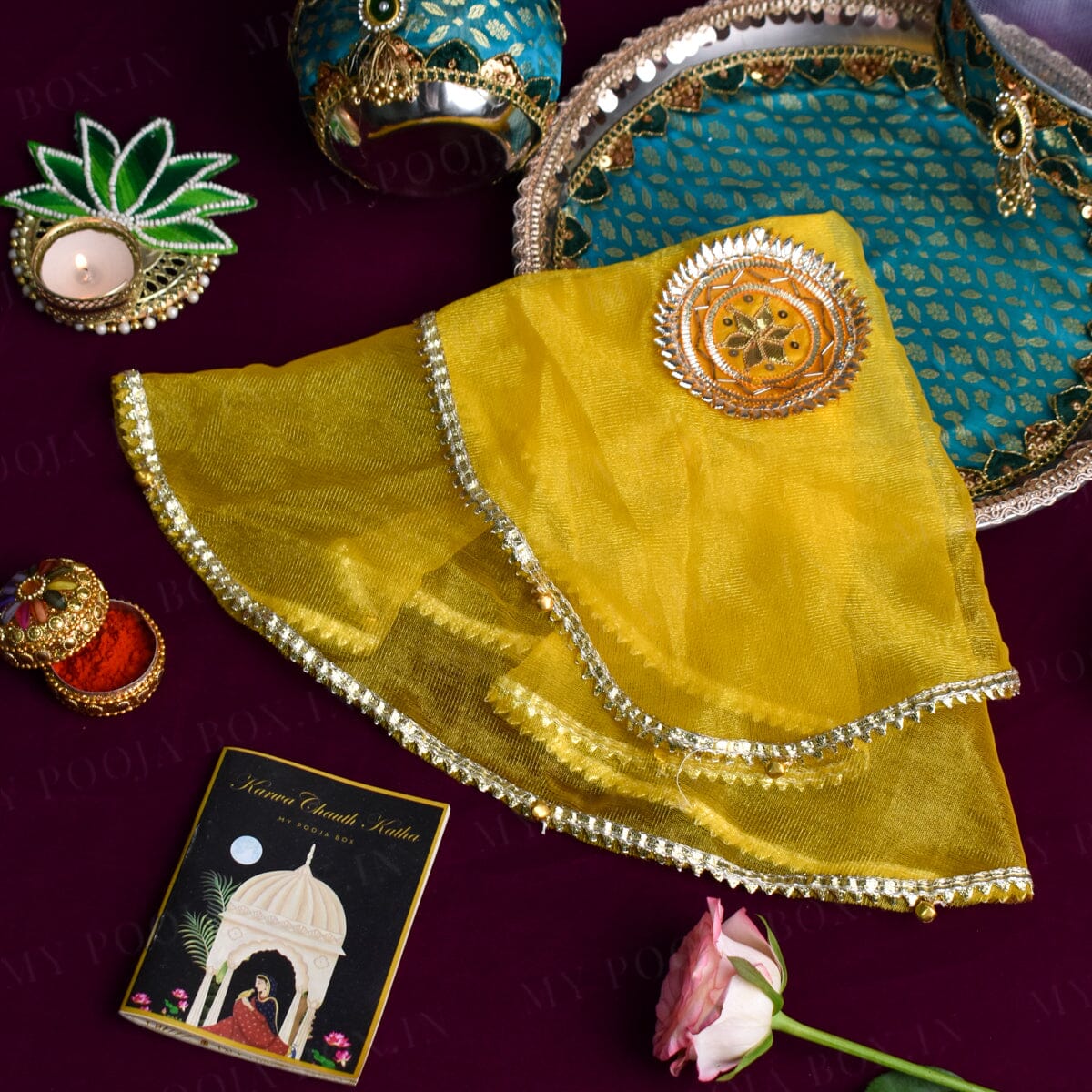 Yellow Karwa Chauth Thali cover