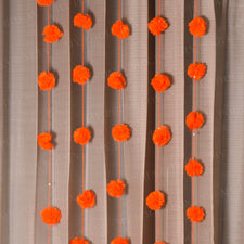 Orange Floral PomPom Door Hanging Set Of 5