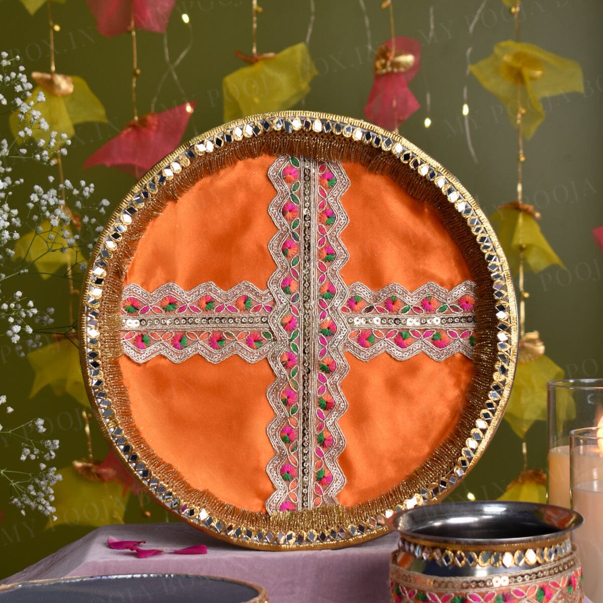 Tangerine Karwa Chauth Thali Set