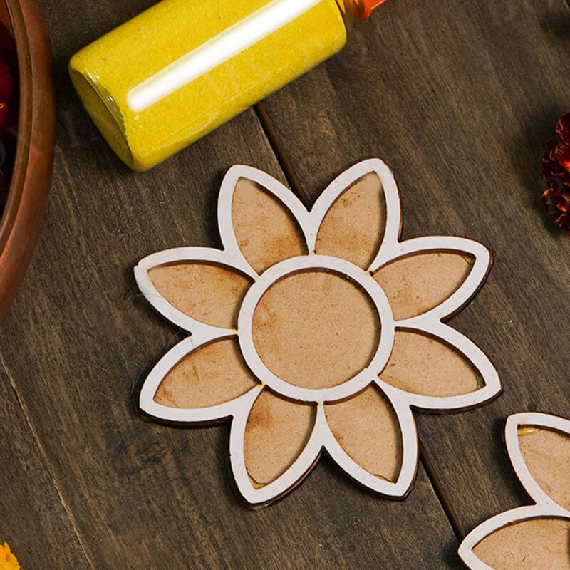 Flower Pattern Rangoli Design Stencil 6"