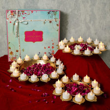 Aesthetic Floral Urli With Diya Gift Box