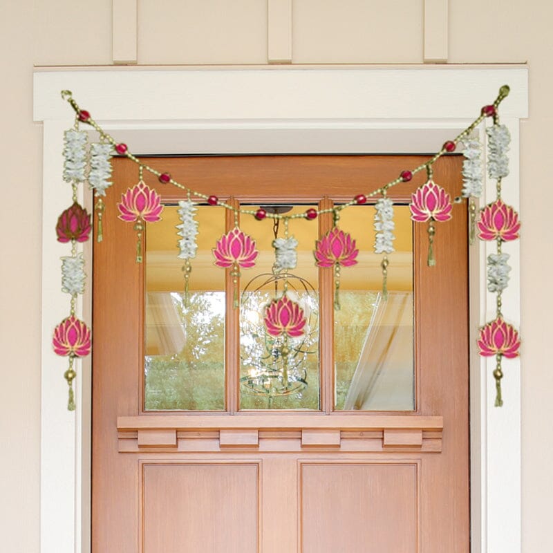 Pink Lotus Grace Door Hanging Toran/ Bandhanwar