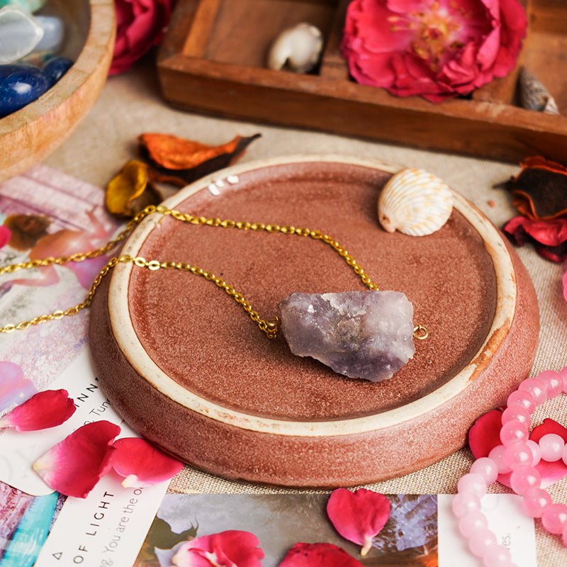 Rose Quartz Crystal Point Pendant Necklace | Lisa Angel