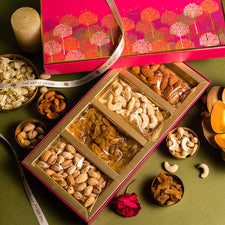 Dry Fruit Pink Gifting Box | Diwali, Ganesh Chaturthi, Weddings, Karwa Chauth