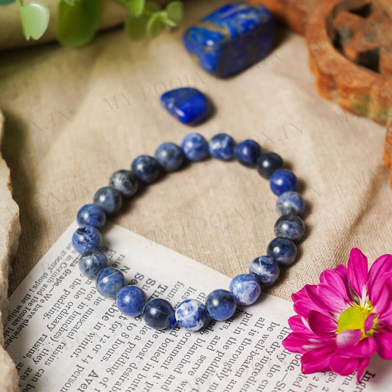 Natural Lapis Lazuli Faceted Beads Bracelet with Sterling Silver at Rs  500/piece | Lapis Lazuli Bracelet in Jaipur | ID: 14323220088