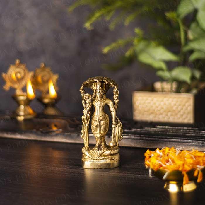 Handcrafted Vishnu God Brass Idol