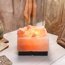 Square Fire Bowl Himalayan Salt Lamp