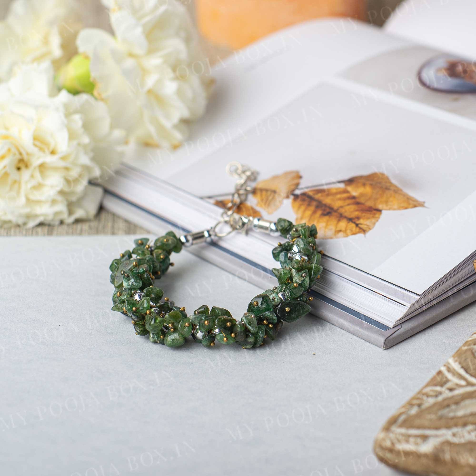 Green Jade Natural Stone Bracelet | Good Luck, Friendship & Cleansing