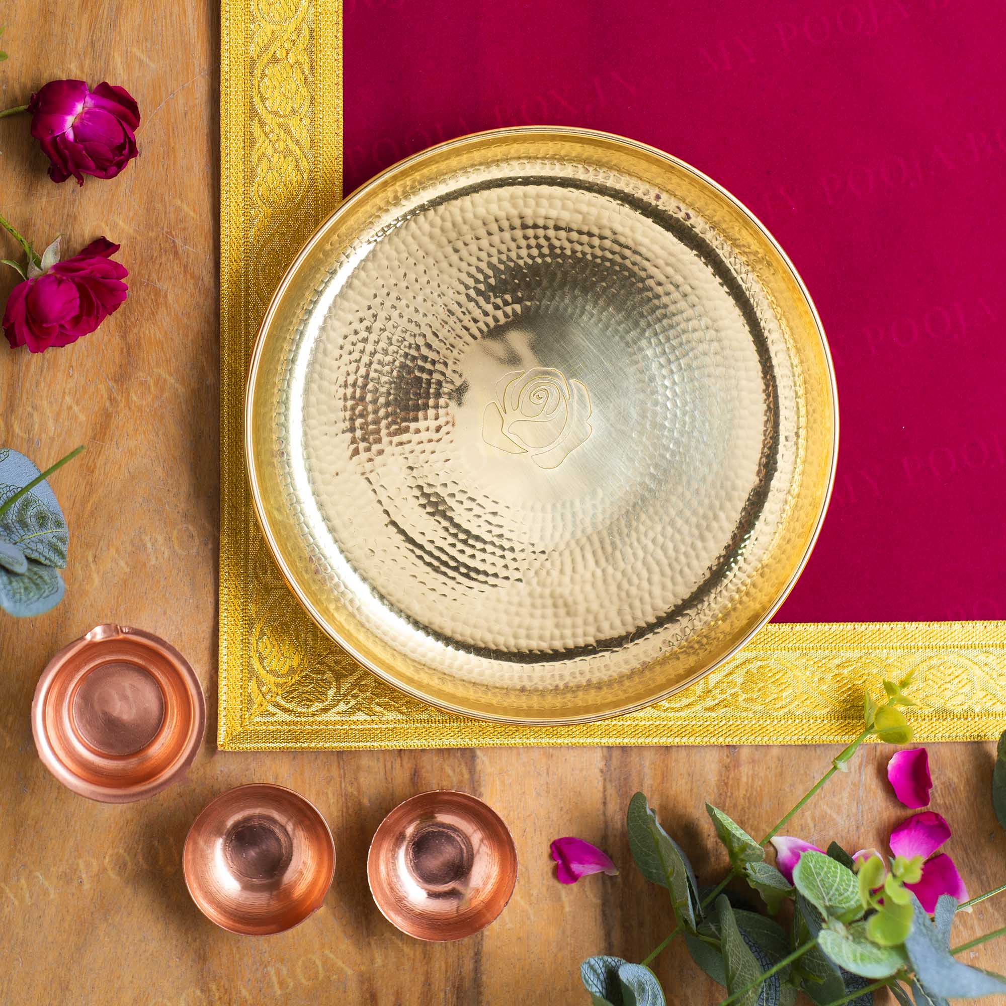 Divinity Pooja Platter Brass