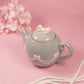 Pink & Grey Bow Tea Pot