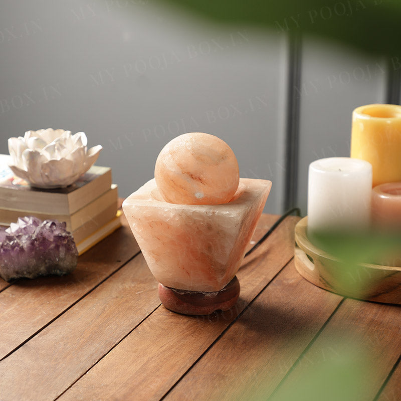 Himalayan Pink Salt Fire Ball Bowl Glow Lamp