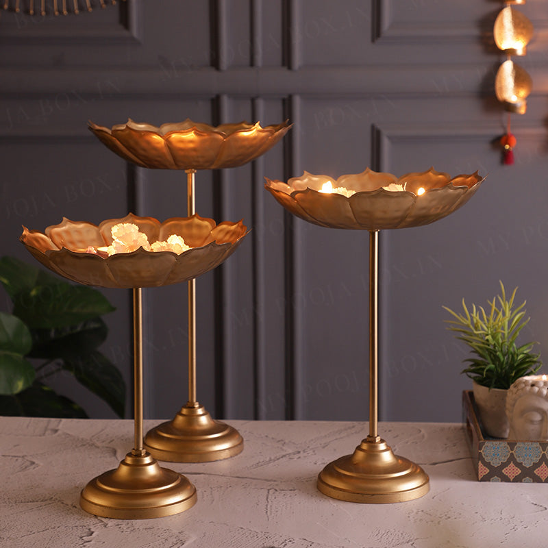 Stunning Gold Urli with Stand