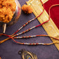 Rudraksha Beaded Mauli Rakhi (Set of 4)