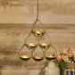 Hanging Golden 3 Tier T-light Holder