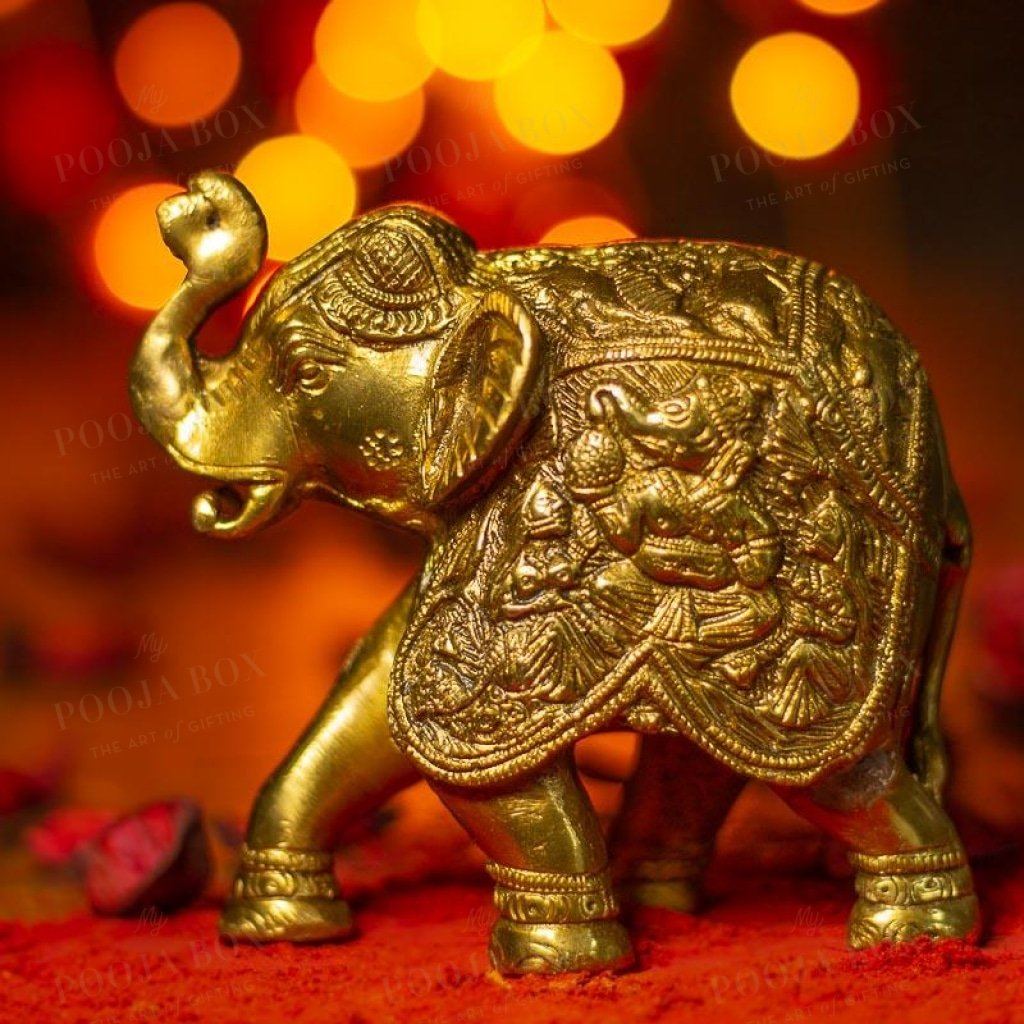 Antique Brass Elephant Statue