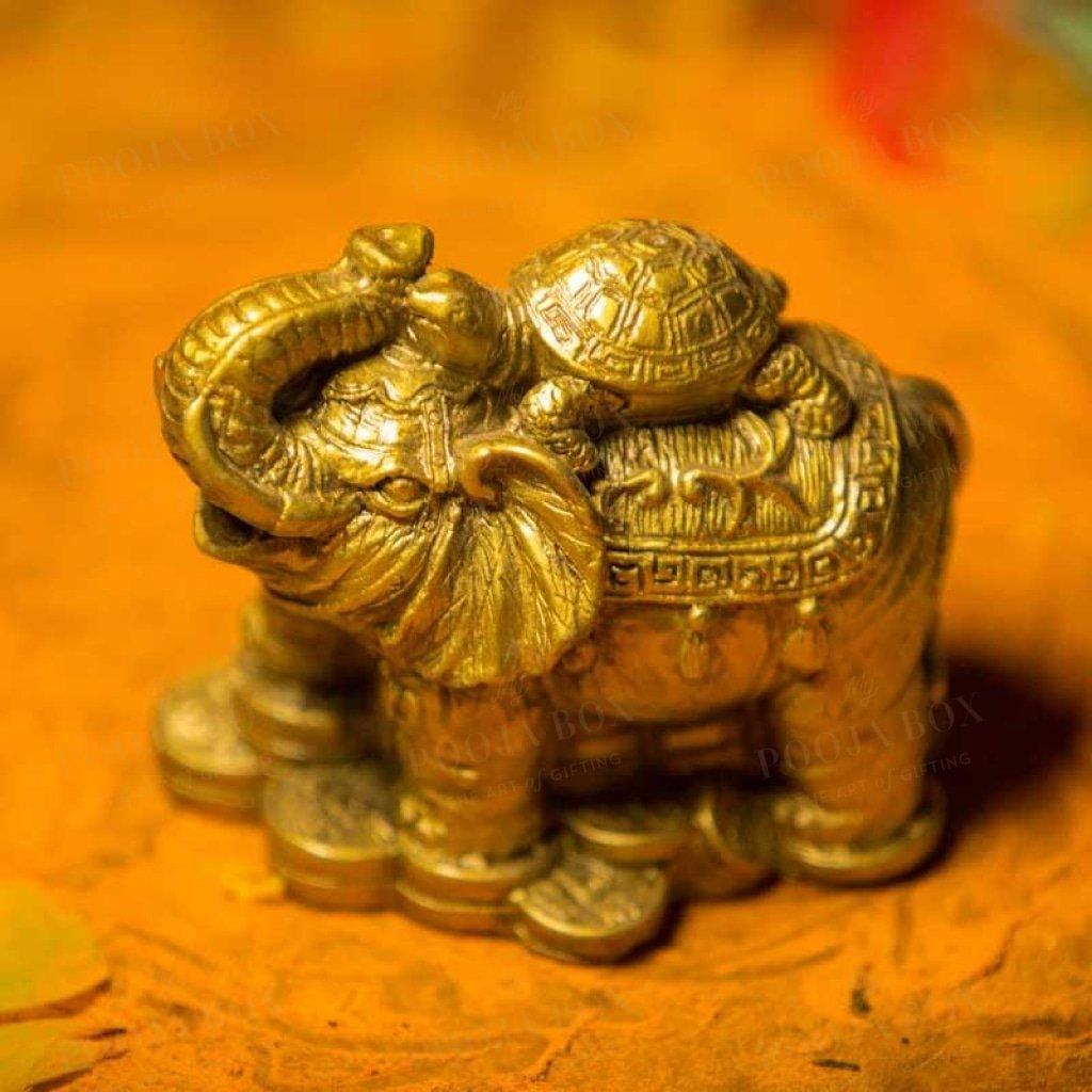 Feng Shui Elephant with Tortoise for Wealth and Success