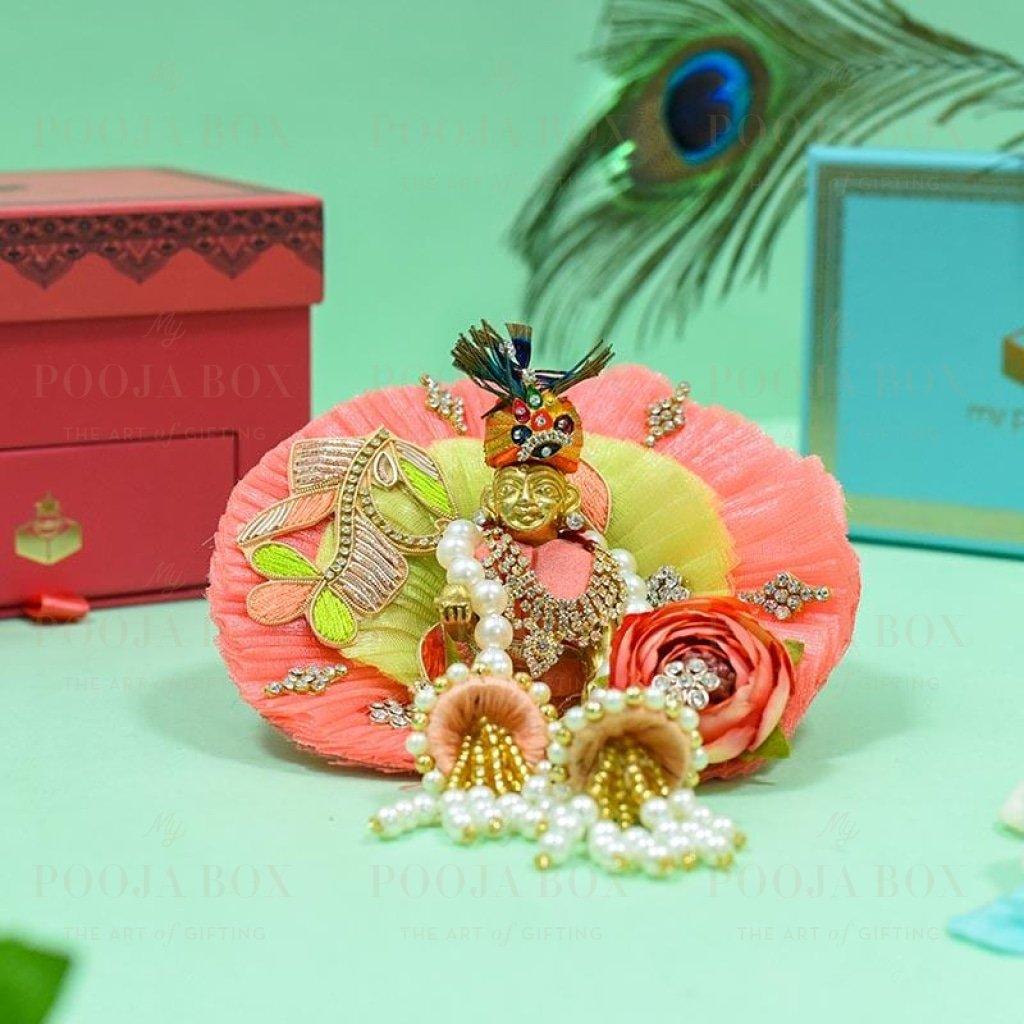 Floral Ravishing Laddu Gopal Janmashtami Box Pooja Boxes