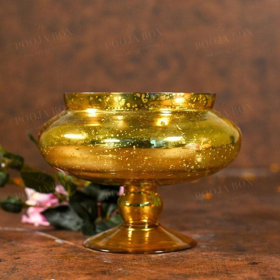 Honey Gold Foil Flower Vase Candle Holder