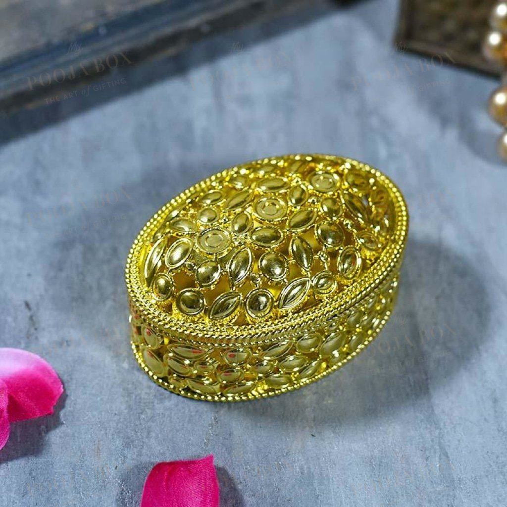 Shimmering Golden Trinket Box