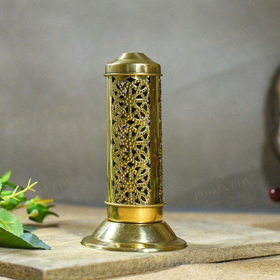 Stunning Brass Incense Holder With Latticework