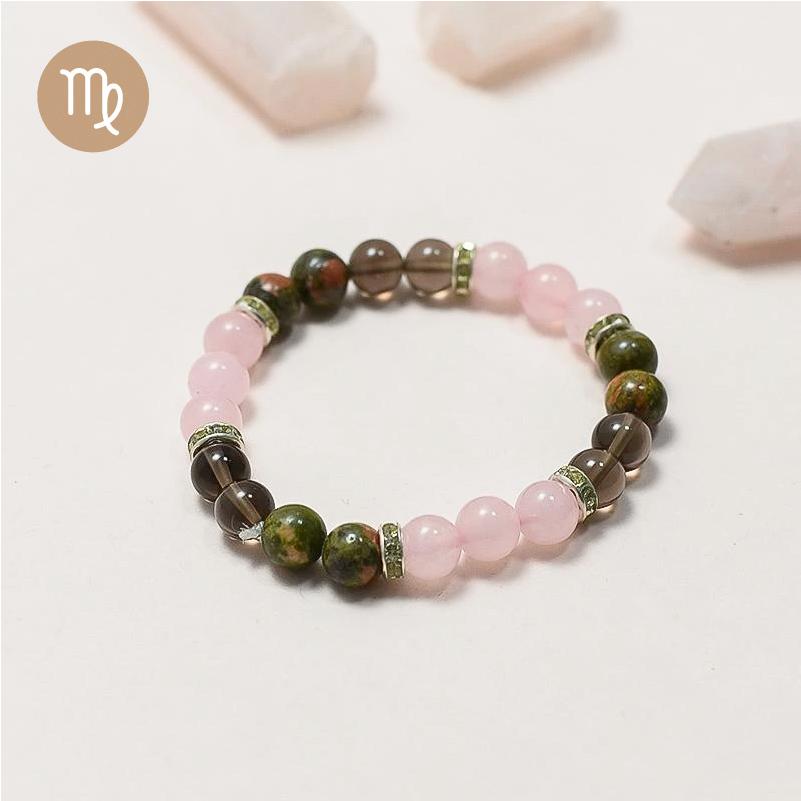 Amazon.com: Earth Element Zodiac Charm Wrap Charm Gemstone Bracelet (Virgo  Sign) : Handmade Products